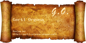 Gertl Orgona névjegykártya